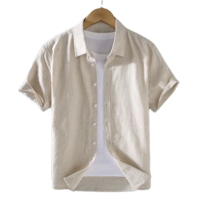 Camisa de Linho Masculina Luzatti LZ004, modelagem sofisticada, tecido premium e acabamento refinado para um visual elegante e confortável.