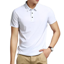 Camisa Polo Masculina em Seda Gelo Luzatti LZ023, tecido leve e respirável, design sofisticado e toque suave para máximo conforto.