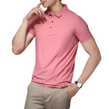 Camisa Polo Masculina em Seda Gelo Luzatti LZ023, tecido leve e respirável, design sofisticado e toque suave para máximo conforto.